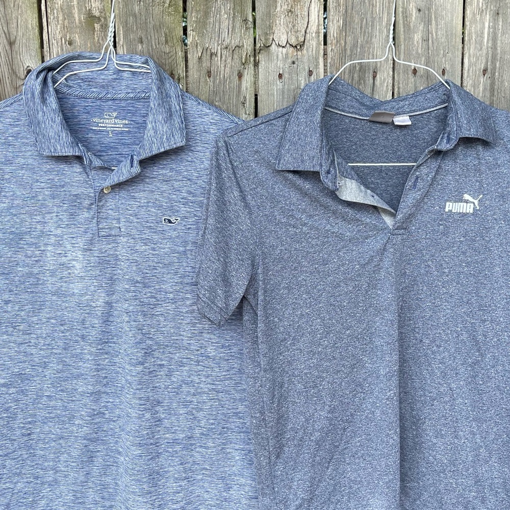 Vineyard Vines and Puma Performance collared polos - youth large